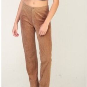 VTG Wrangler Western Suede Leather Women's 6 X 32 Tan Pants